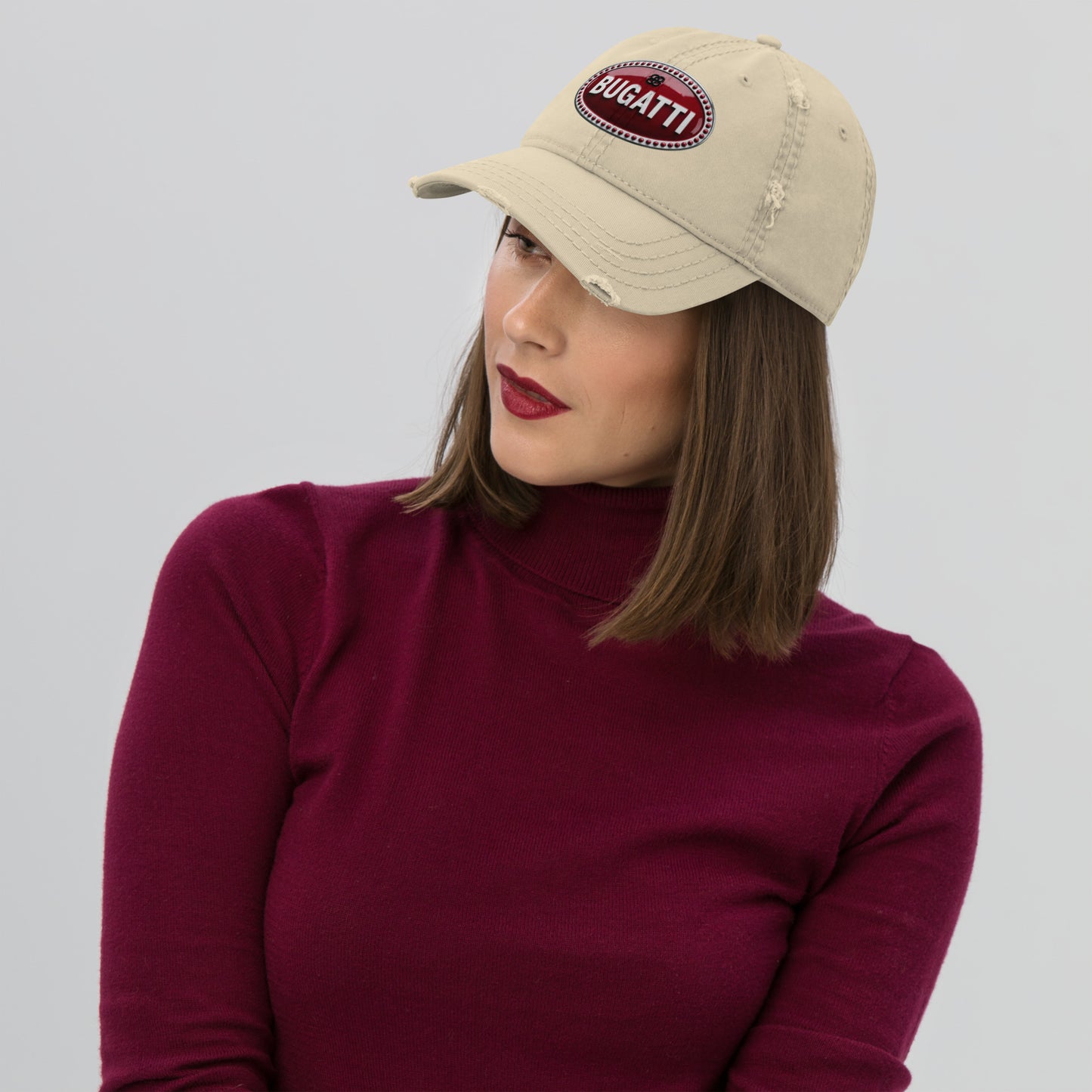 Casquette effet use BUGGATI kaki devant - Vetshopidee