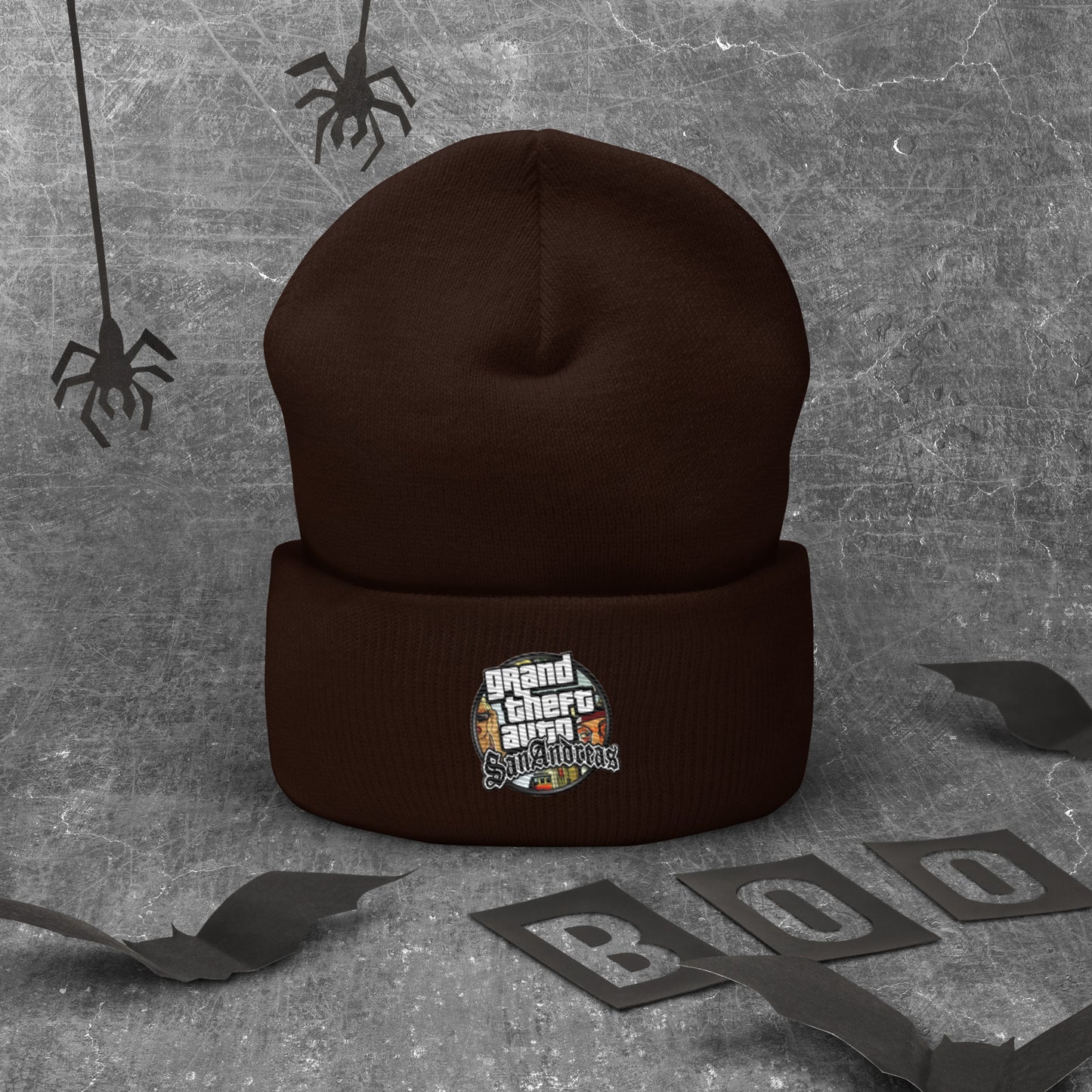 Bonnet a revers GTA San Andreas marron vue 2 - Vetshopidee