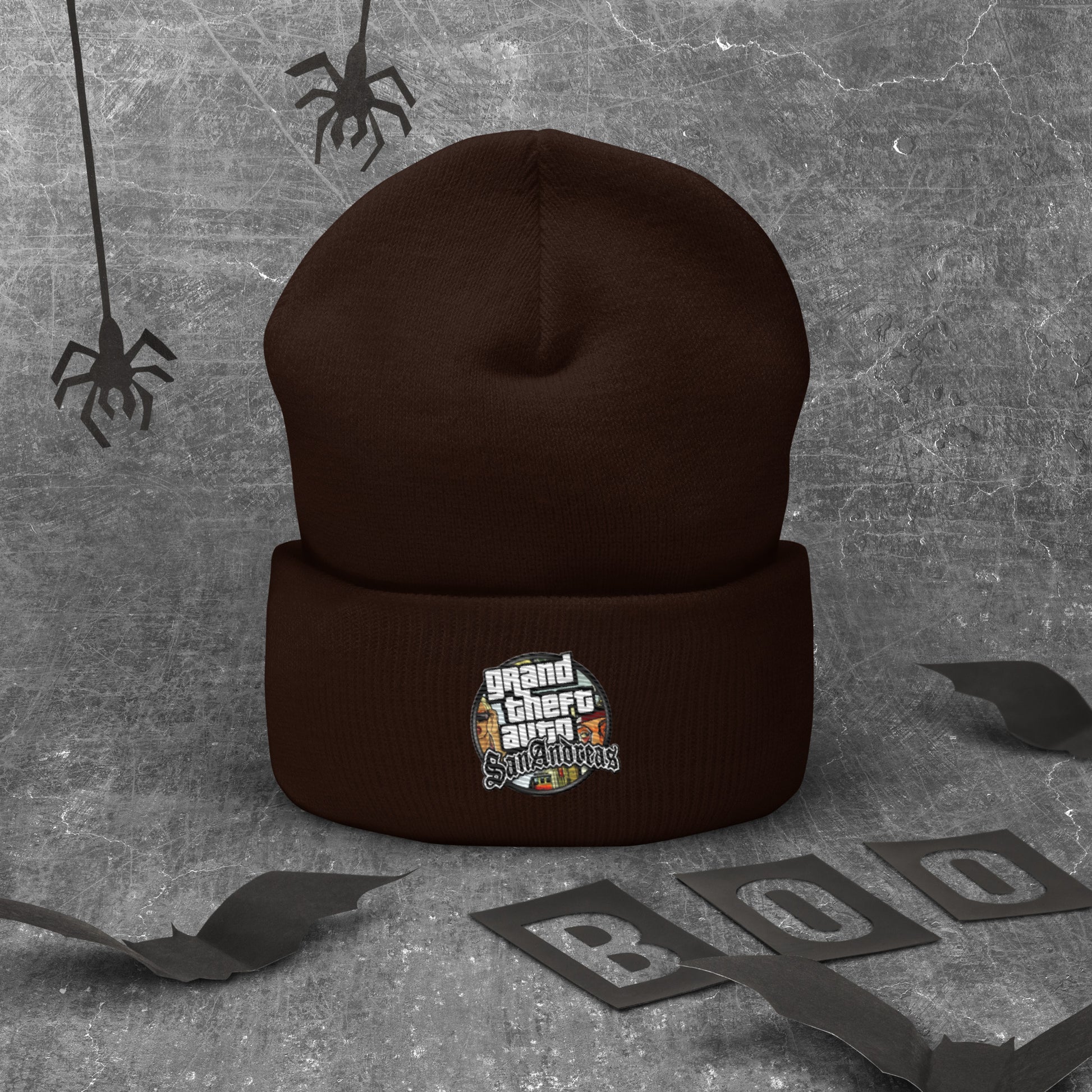 Bonnet a revers GTA San Andreas marron vue 2 - Vetshopidee