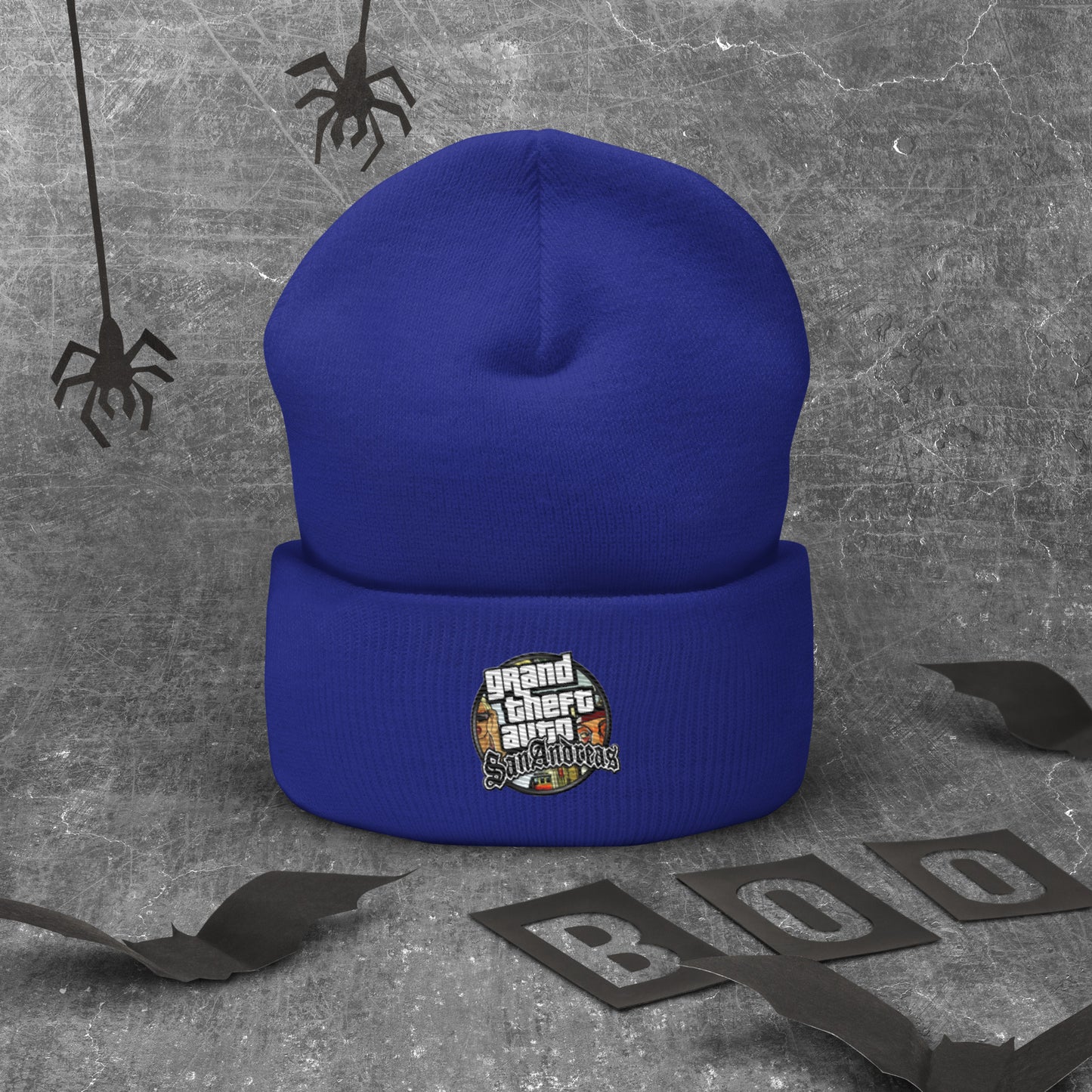 Bonnet a revers GTA San Andreas bleu roi vue 2 - Vetshopidee
