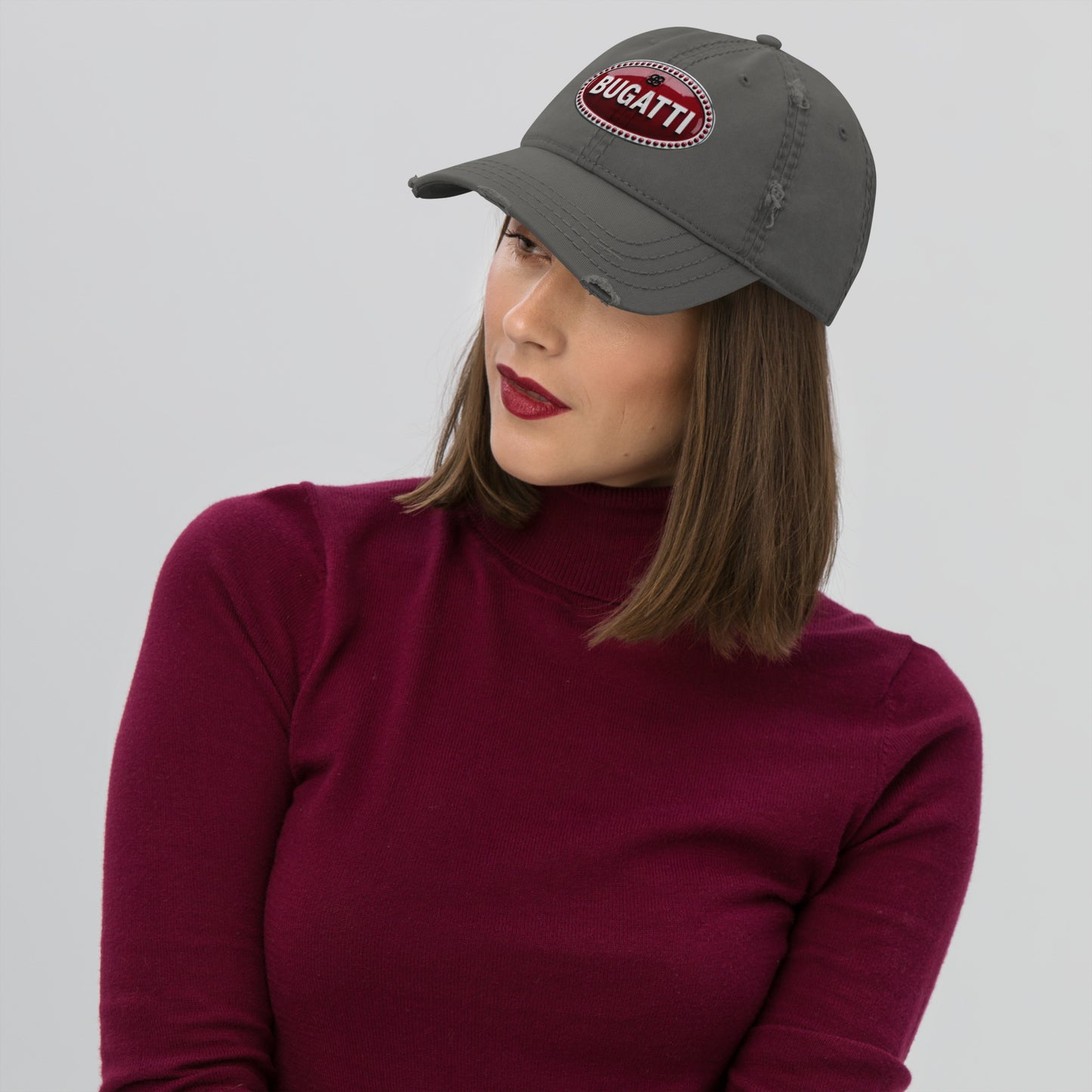 Casquette effet use BUGGATI gris anthracite devant - Vetshopidee