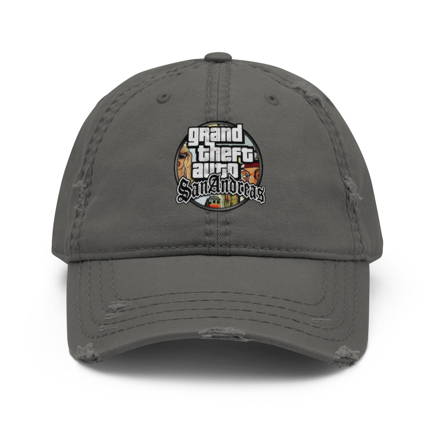 Casquette effet use GTA San Andreas gris anthracite devant vue 3 - Vetshopidee