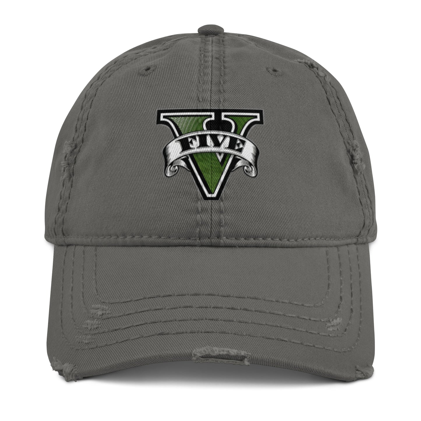 Casquette effet use GTA V gris anthracite devant - Vetshopidee