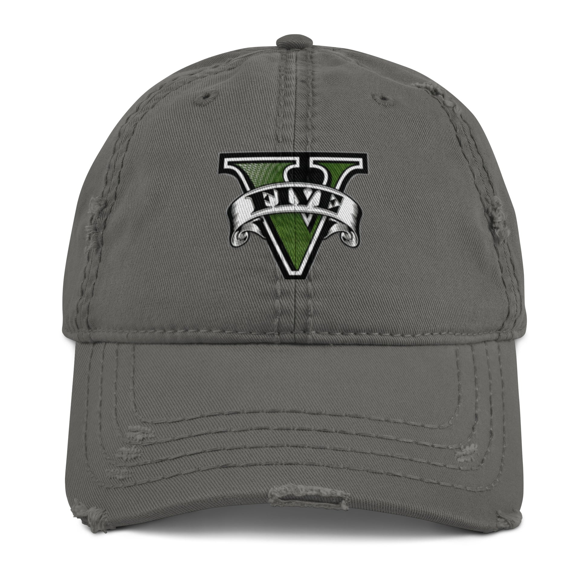 Casquette effet use GTA V gris anthracite devant - Vetshopidee