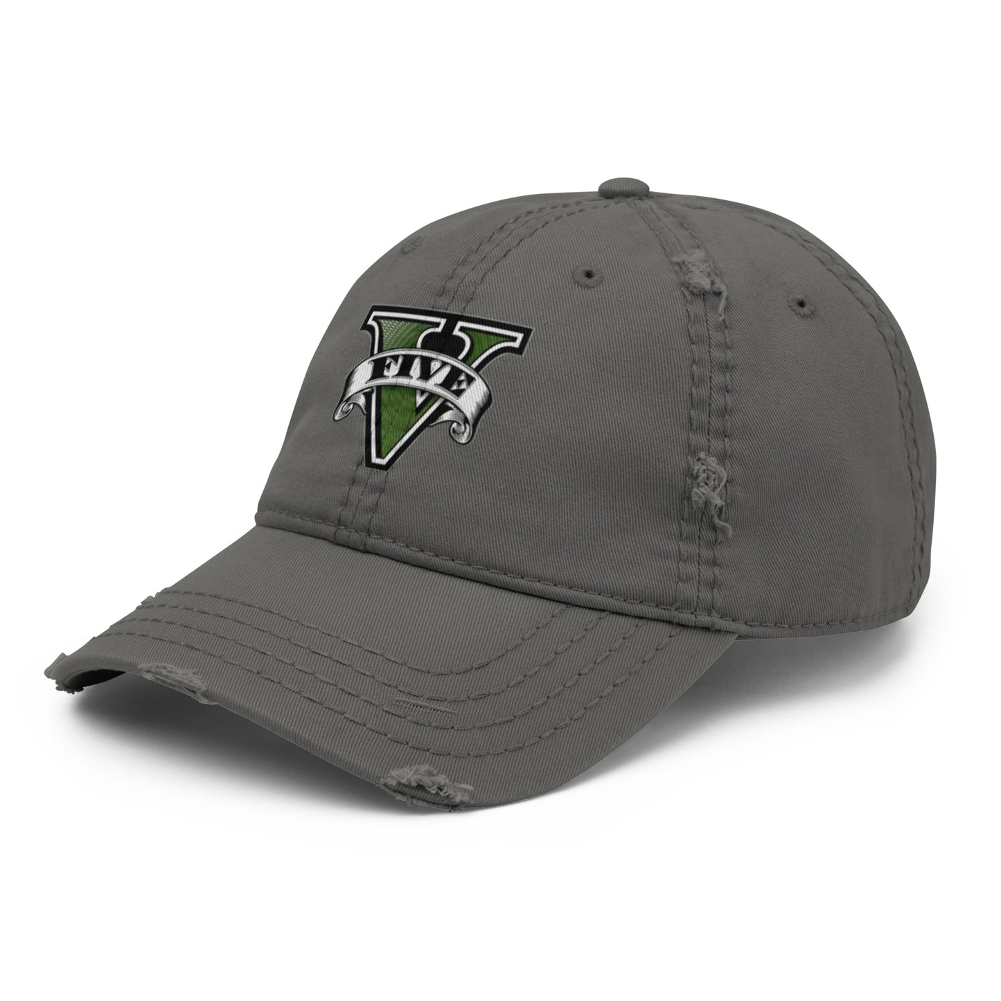 Casquette effet use GTA V gris anthracite avant gauche - Vetshopidee