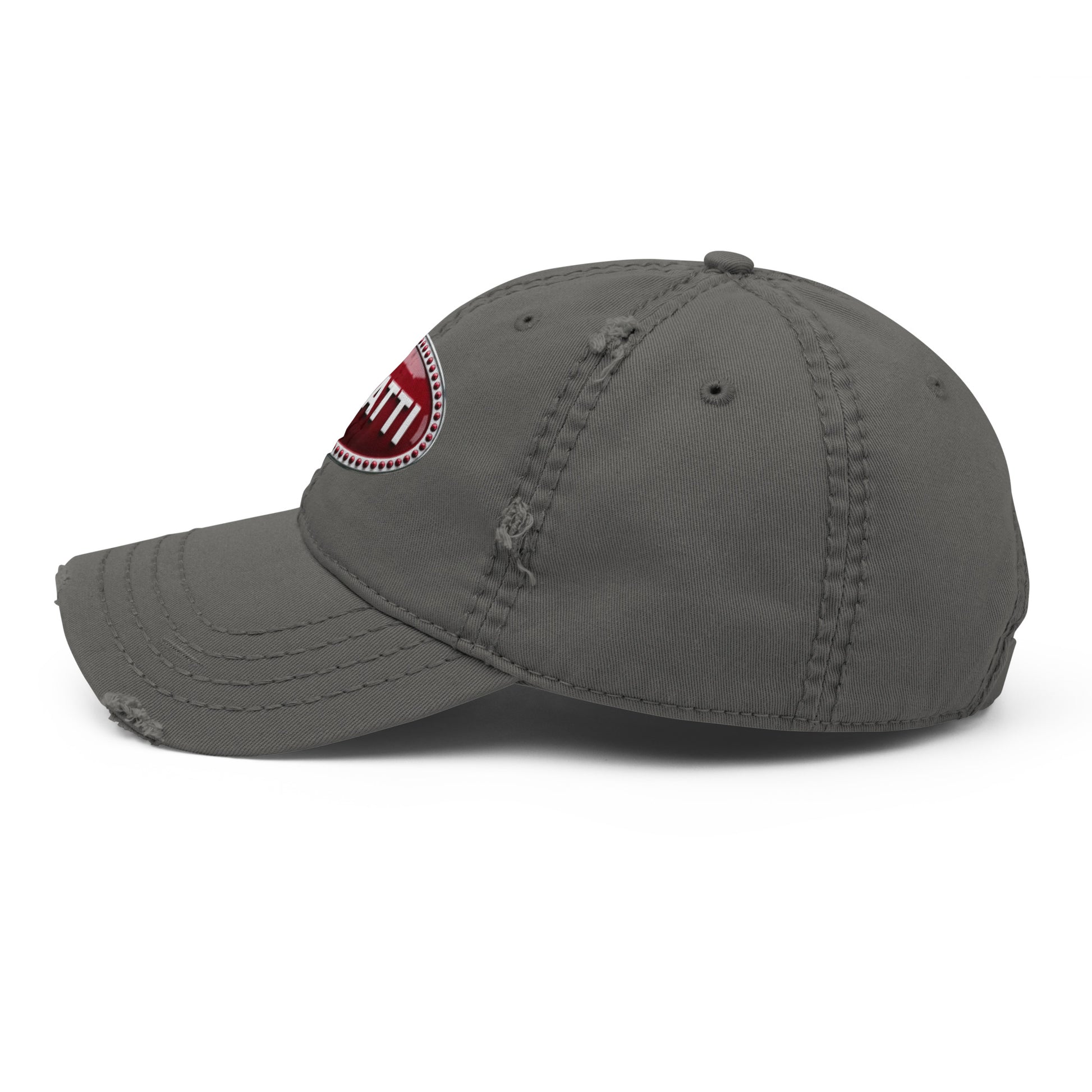 Casquette effet use BUGGATI gris anthracite cote gauche - Vetshopidee