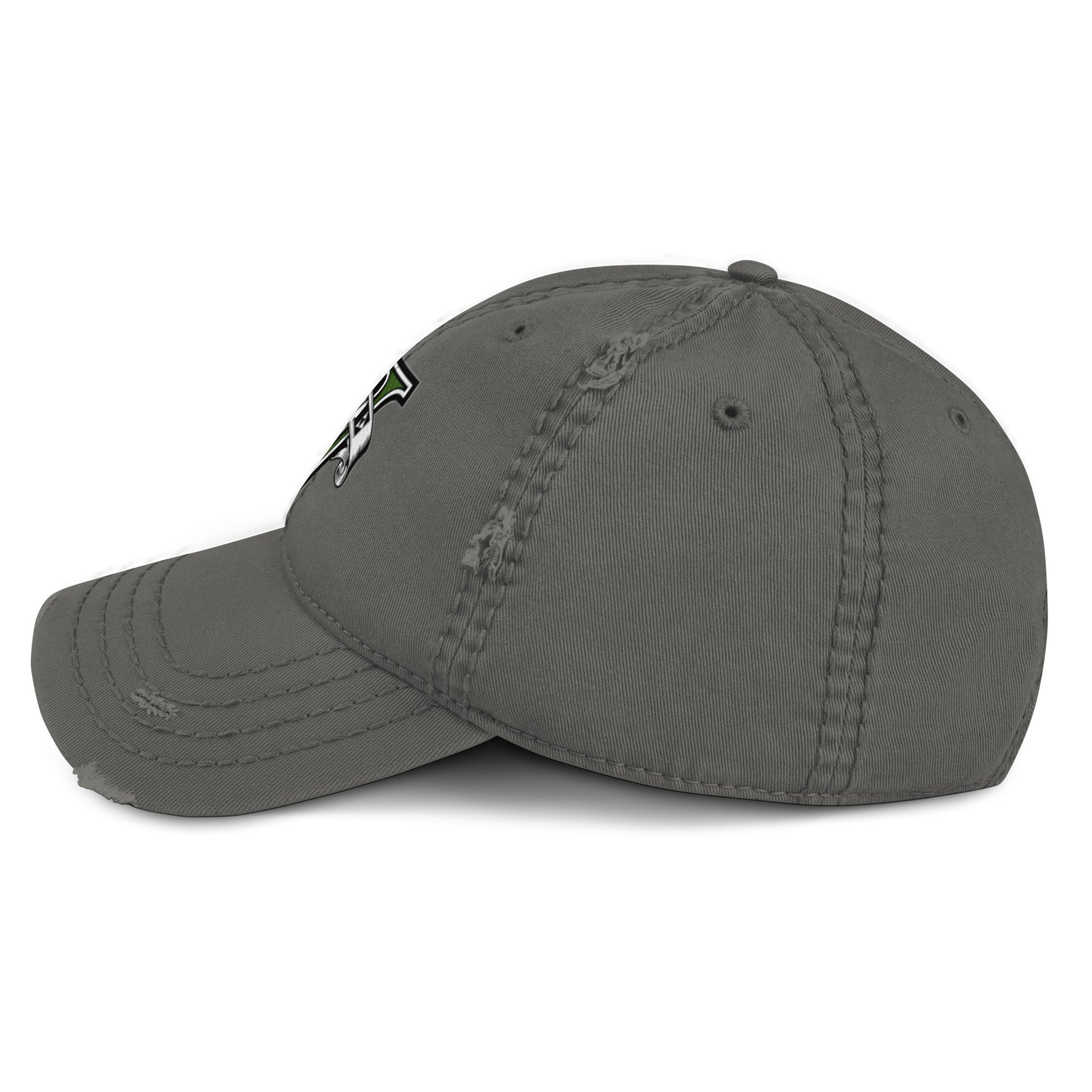 Casquette effet use GTA V gris anthracite cote gauche - Vetshopidee