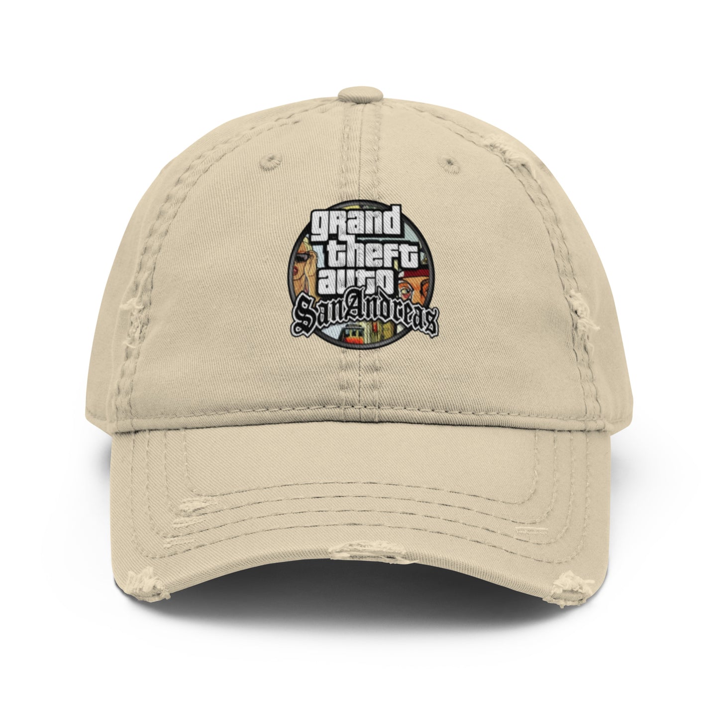 Casquette effet use GTA San Andreas kaki devant vue 3 - Vetshopidee