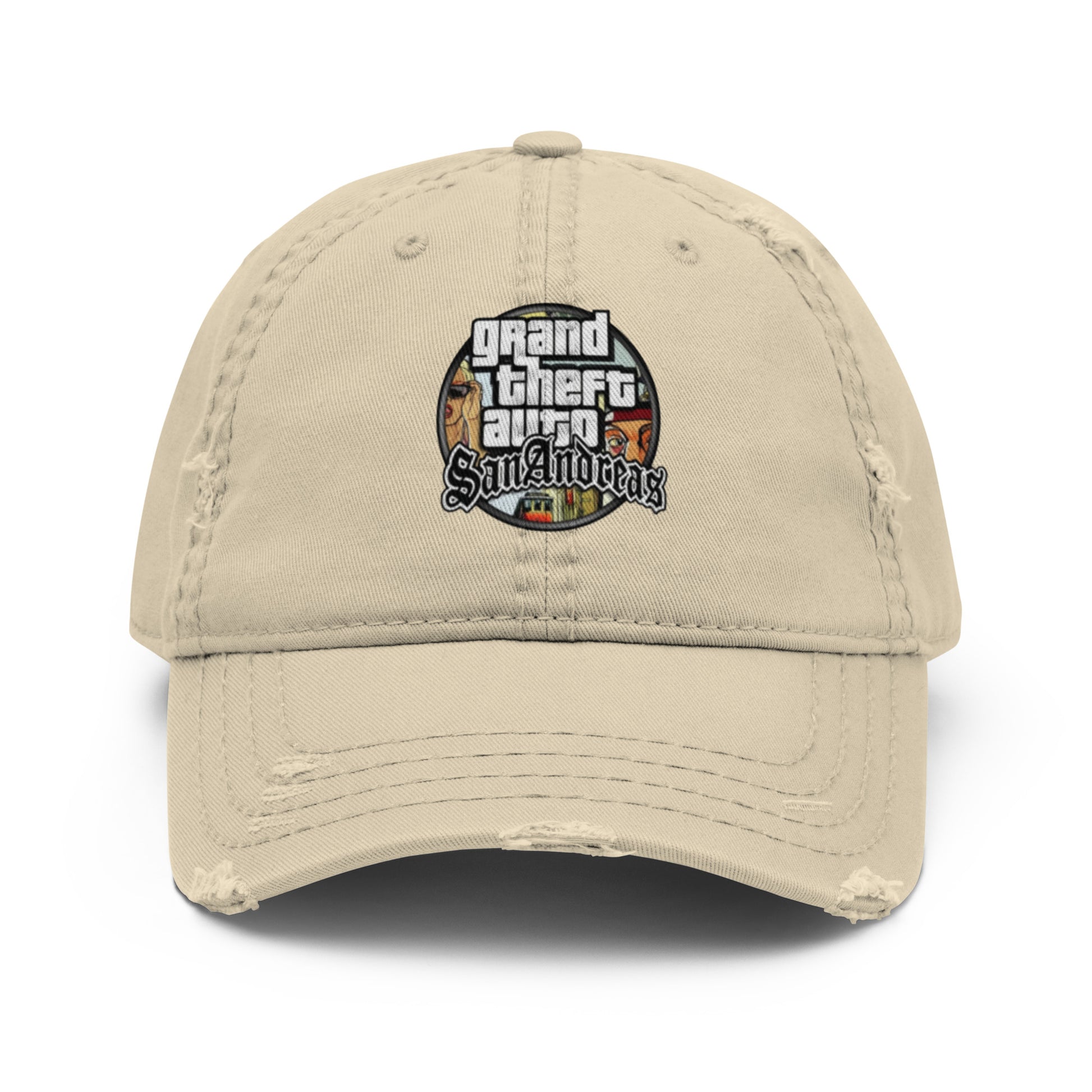 Casquette effet use GTA San Andreas kaki devant vue 3 - Vetshopidee