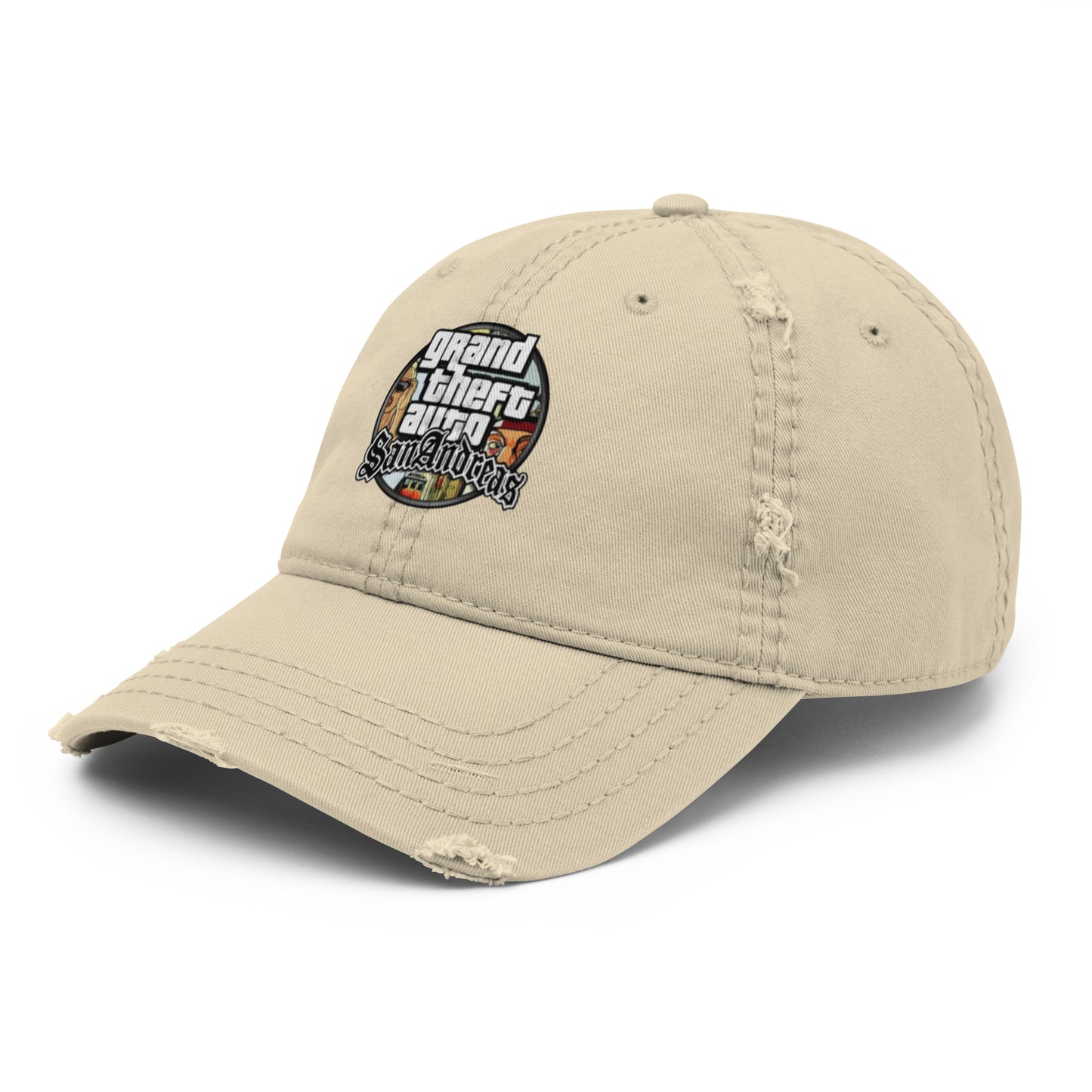 Casquette effet use GTA San Andreas kaki avant gauche - Vetshopidee