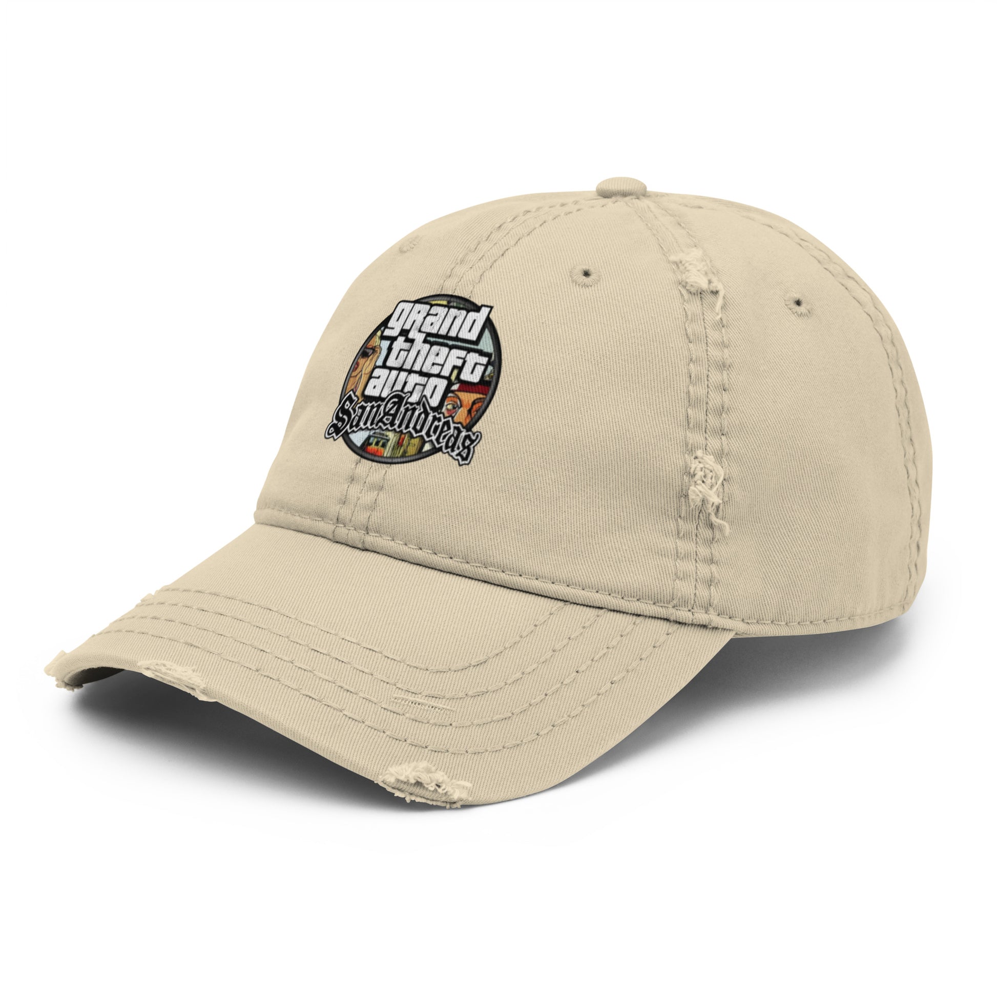 Casquette effet use GTA San Andreas kaki avant gauche - Vetshopidee