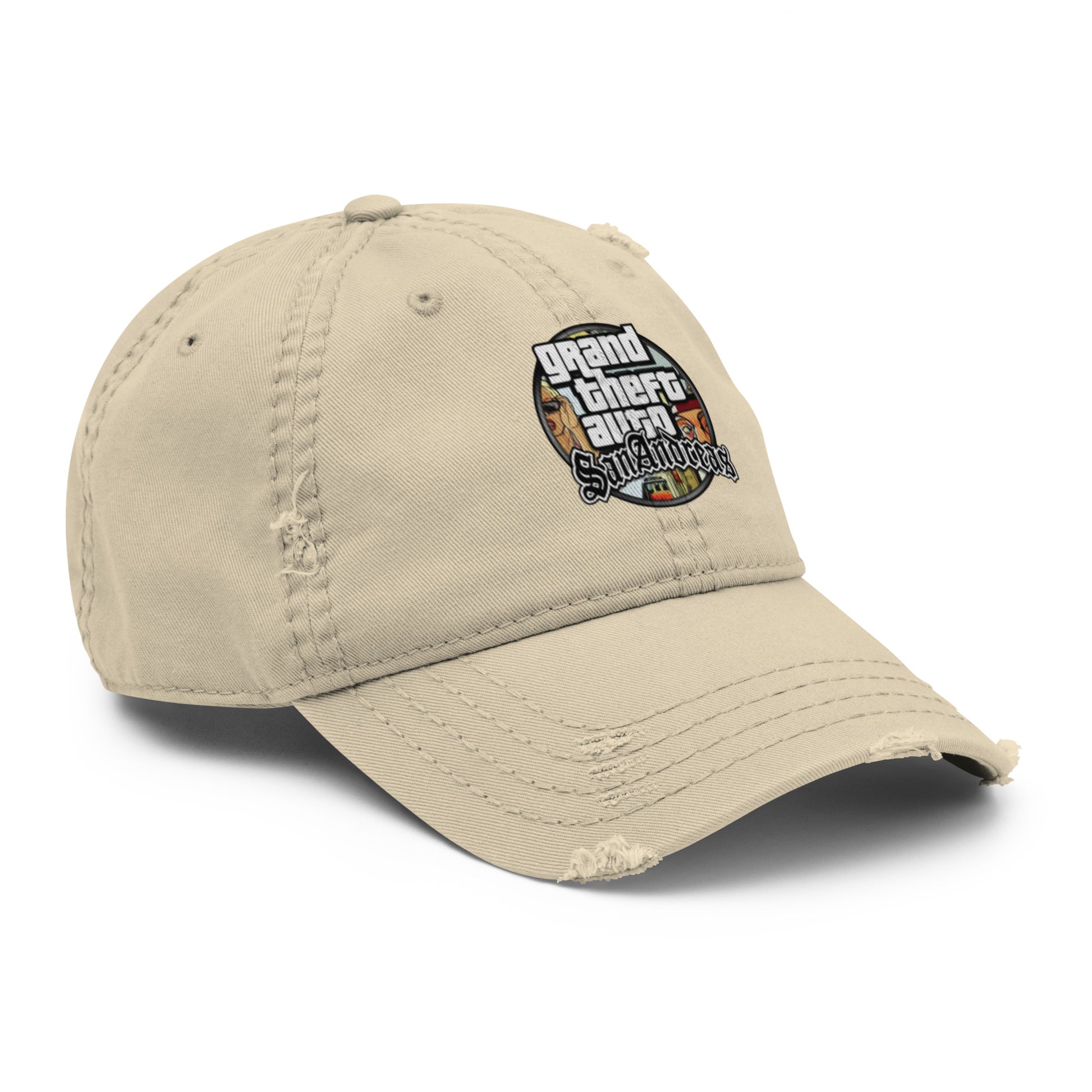 Casquette effet use GTA San Andreas kaki avant droit - Vetshopidee