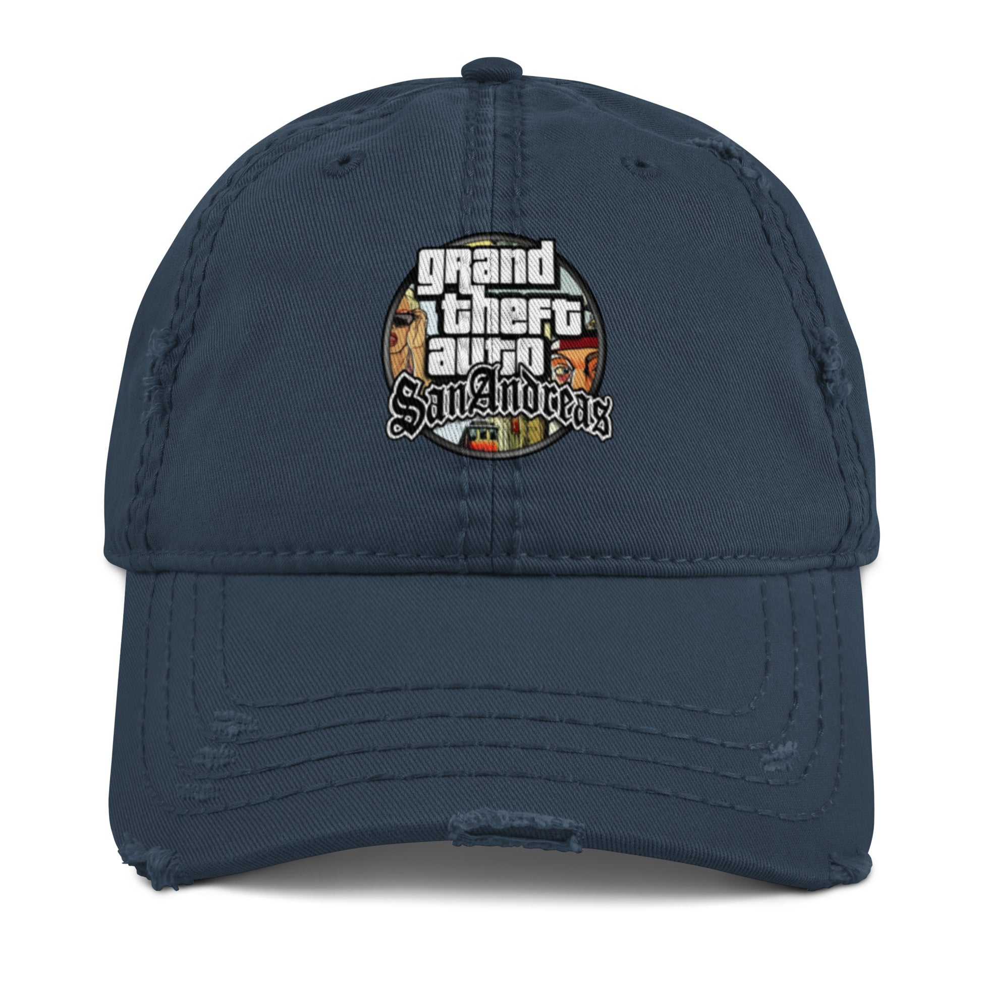 Casquette effet use GTA San Andreas bleu marine devant - Vetshopidee