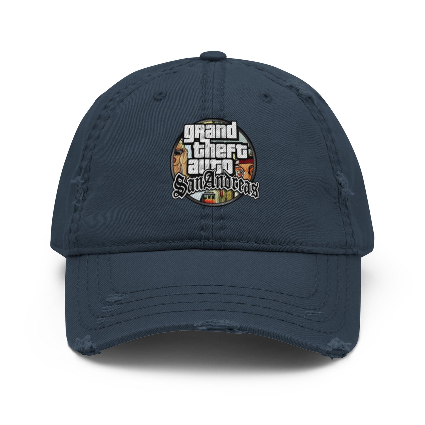 Casquette effet use GTA San Andreas bleu marine devant vue 3 - Vetshopidee