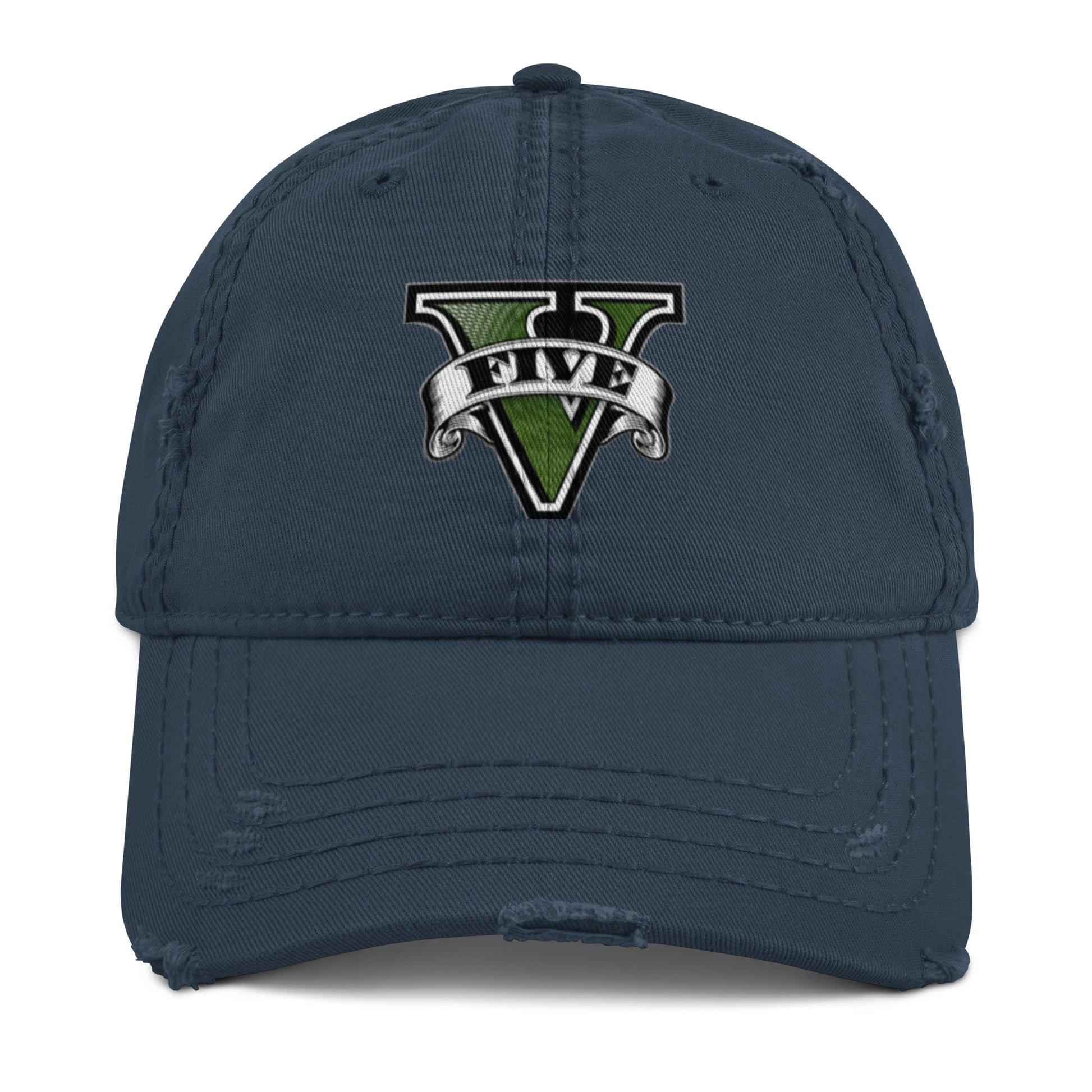 Casquette effet use GTA V bleu marine devant - Vetshopidee
