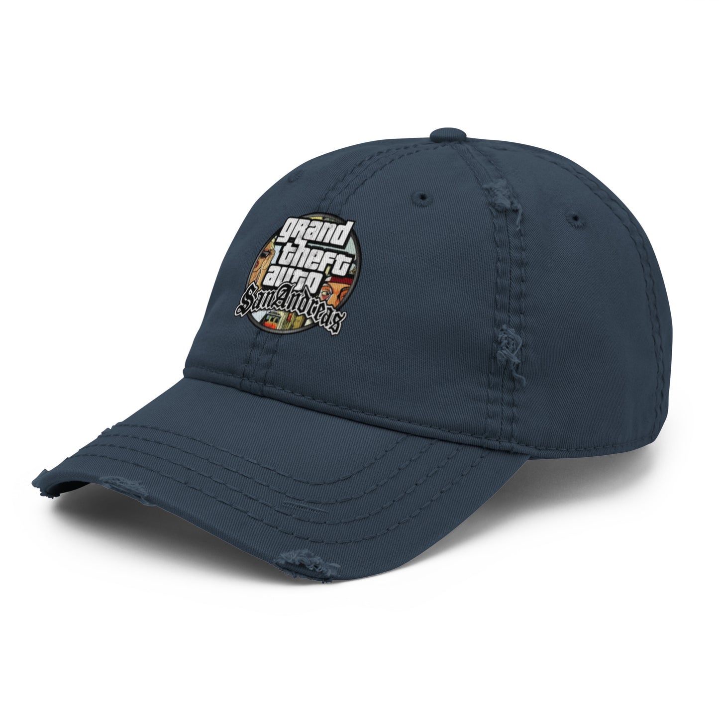Casquette effet use GTA San Andreas bleu marine avant gauche - Vetshopidee